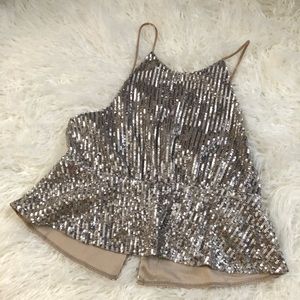 Sequin Halter Top